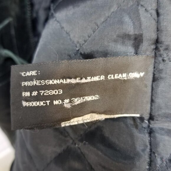 Vintage Irvine Park Black Leather Hounds tooth Button Zip-up- Men Sz Lar… - Picture 9 of 9